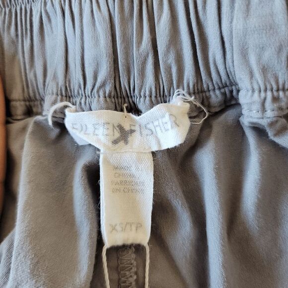 Eileen Fisher womens gray elastic waist crop pants size XS relax fit - Picture 6 of 7